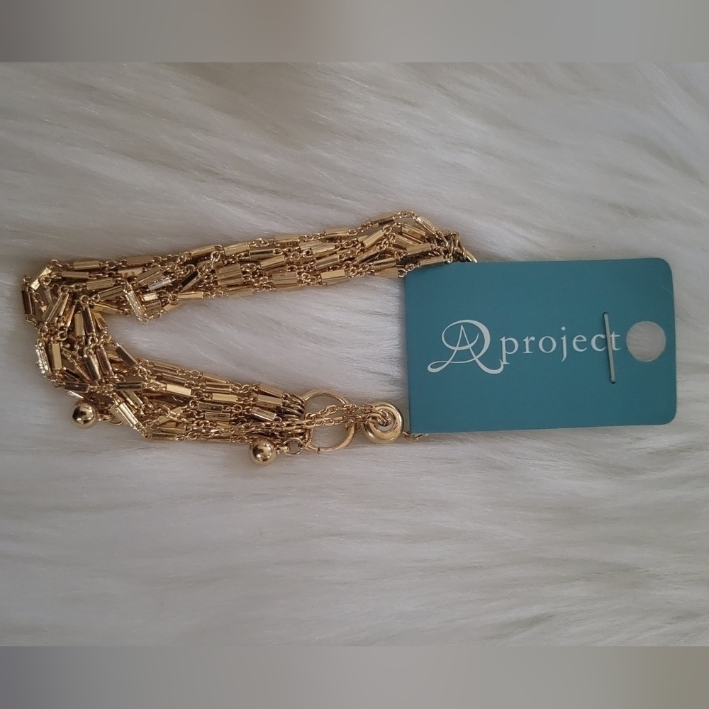 NWT A Project Golden Chain Adjustable Bracelet - Picture 2 of 8